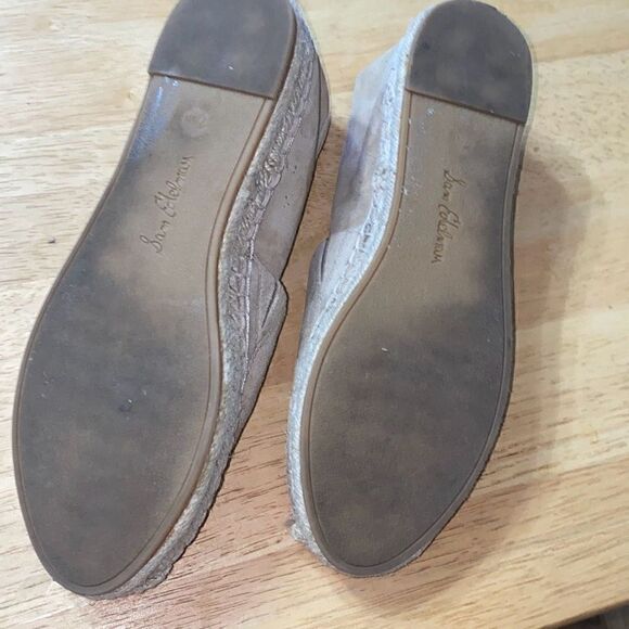 Sam Edelman Carrin Platform Espadrilles tan suede leather 7.5W - Picture 8 of 8